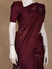 Wine Maroon Floral Woven Pure Kanchipuram Silk Saree