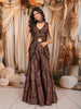 Wine Maroon Paisley Cutdana Beads Embroidered Design Banarasi Silk Party Wear Palazzo Suit with Matching Choker Dupatta