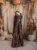 Wine Maroon Paisley Cutdana Beads Embroidered Design Banarasi Silk Party Wear Palazzo Suit with Matching Choker Dupatta