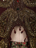 Wine Maroon Paisley Cutdana Beads Embroidered Design Banarasi Silk Party Wear Palazzo Suit with Matching Choker Dupatta
