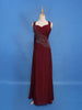 Wine Maroon Solid Design Georgette Gown
