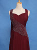 Wine Maroon Solid Design Georgette Gown