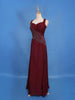 Wine Maroon Solid Design Georgette Gown
