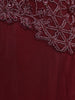 Wine Maroon Solid Design Georgette Gown