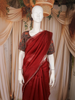 Wine Maroon Stone Embellished Design Tussar Fancy Saree with kalamkari Blouse