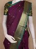 Wine Paisley Butta Woven Design Kanchipuram Silk Saree