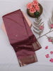 Wine Pink Butta Woven Design Soft Silk Saree with Silver Zari Floral Border
