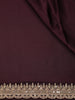 Wine Plain Satin Saree with Sequin Lace Border