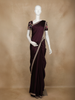 Wine Plain Satin Saree with Sequin Lace Border