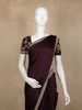 Wine Plain Satin Saree with Sequin Lace Border