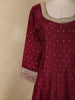 Wine Polka Dot Embroidered Georgette Gown with Dupatta