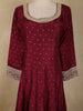 Wine Polka Dot Embroidered Georgette Gown with Dupatta