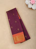Wine Purple Butta Woven Design Cotton Saree with Contrast Border