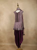 Wine Purple Embroidered Design Synthetic Kids Patiala Salwar Suit With Dupatta
