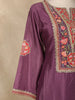 Wine Purple Floral Design Georgette Palazzo Salwar Suit