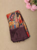 Wine Purple Floral Printed Design Crepe Silk Casual Wear Saree