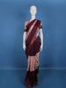 Wine Purple Floral Printed Design Semi Tussar Saree