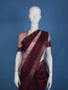 Wine Purple Floral Printed Design Semi Tussar Saree