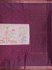 Wine Purple Floral Printed Design Semi Tussar Saree