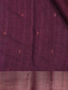Wine Purple Floral Printed Design Semi Tussar Saree