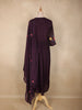 Wine Purple Floral Thread Embroidered Design Cotton Anarkali Salwar Suit with Dupatta