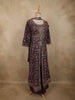 Wine Purple Floral Zari Embroidered Design Organza Mastani Palazzo Suit