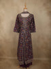 Wine Purple Floral Zari Embroidered Design Organza Mastani Palazzo Suit