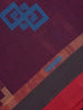 Wine Purple Geometric Design Cotton Saree