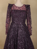 Wine Purple Heavy Sequins Embellished Design Party Wear Net Gown