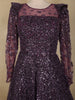Wine Purple Heavy Sequins Embellished Design Party Wear Net Gown