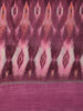 Wine Purple Ikat Printed Design Mixed Cotton Saree