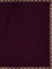 Wine Purple Solid with Sequin Embellishment Satin Saree - Diadem