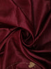 Wine Red Checked Thread Embroidered Design Pure Tussar Saree with Stripes Border