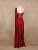 Wine Red Floral Georgette Gown – Elegant Party Wear for Women