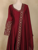 Wine Red Floral Embroidered Design Georgette Gown with Dupatta