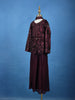 Wine Sequin And Bead Embroidered Kids Net Palazzo Suit