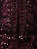 Wine Sequin And Bead Embroidered Kids Net Palazzo Suit