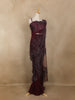 Wine Sequin Designs Net Ready To Wear Saree