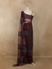 Wine Sequin Designs Net Ready To Wear Saree