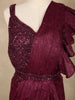 Wine Sequin Georgette Ready To Wear Saree with Designer Blouse