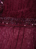 Wine Sequin Georgette Ready To Wear Saree with Designer Blouse