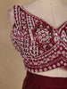 Wine Sequins Design Space Silk Skirt Top with Dupatta