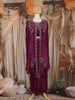Wine Sequins Embroidered Design Crepe Silk Skirt Top with Cape Jacket