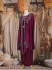 Wine Sequins Embroidered Design Crepe Silk Skirt Top with Cape Jacket