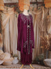 Wine Sequins Embroidered Design Crepe Silk Skirt Top with Cape Jacket