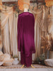Wine Sequins Embroidered Design Crepe Silk Skirt Top with Cape Jacket