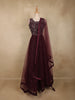 Wine Sequins and Beads Embroidered Design Net Lehenga With Net Dupatta
