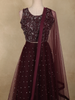 Wine Sequins and Beads Embroidered Design Net Lehenga With Net Dupatta