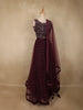 Wine Sequins and Beads Embroidered Design Net Lehenga With Net Dupatta