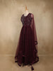 Wine Sequins and Beads Embroidered Design Net Lehenga With Net Dupatta